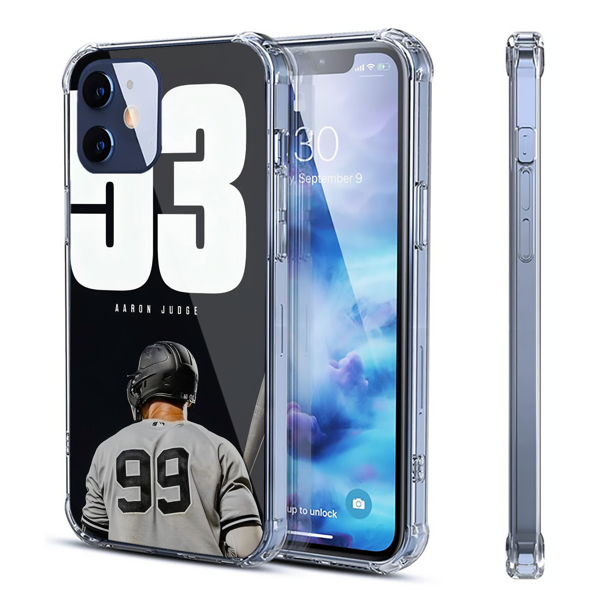Aaron Judge 53 Home Runs Clear IPhone 12 Case – Soft TPU With UV Print – Enhanced Drop Protection, Precise Fit, Anti-Fingerprint, Customizable Design, Scratch-Resistant, Yellow-Resistant